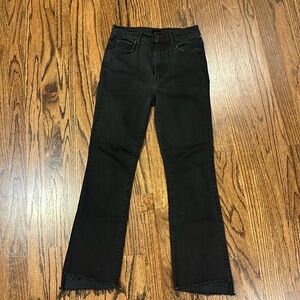 MOTHER Insider Crop Fray Black 26